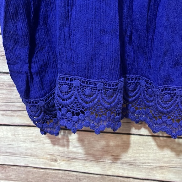 ⭐️ Greater Good Purple Blue Embroidered Top Size 3X Eyelet Boho Style A2 - Picture 5 of 8